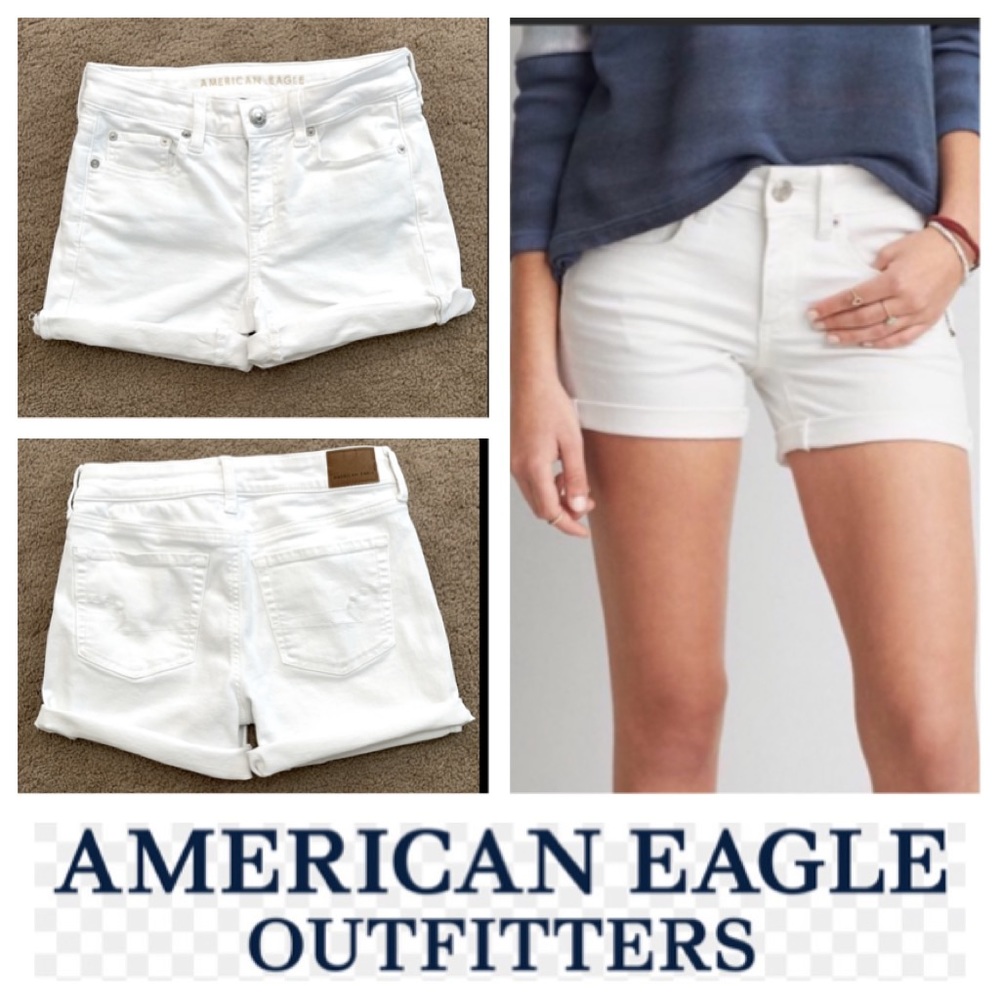🌿AEO 5” Super Stretch MIDI Solid White Short